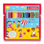 Pastelky STABILO Trio silné, sada 24 ks v pouzdru