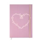 Blok s gumičkou - Srdce s třešní