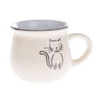 Hrnek keramický s kočkou - krémový 368 ml