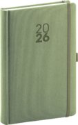 Diář 2026: Diamante - olivový, denní, 15 x 21 cm