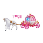 Kůň s kočárem růžový se zvukem a světlem
