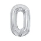 Balónek fóliový 85 cm stříbrný číslo 0