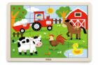 Dřevěné puzzle 16 dílků - farma