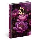 Diář 18měsíční 2025/2026 Petito - Fialové květy, 11 x 17 cm